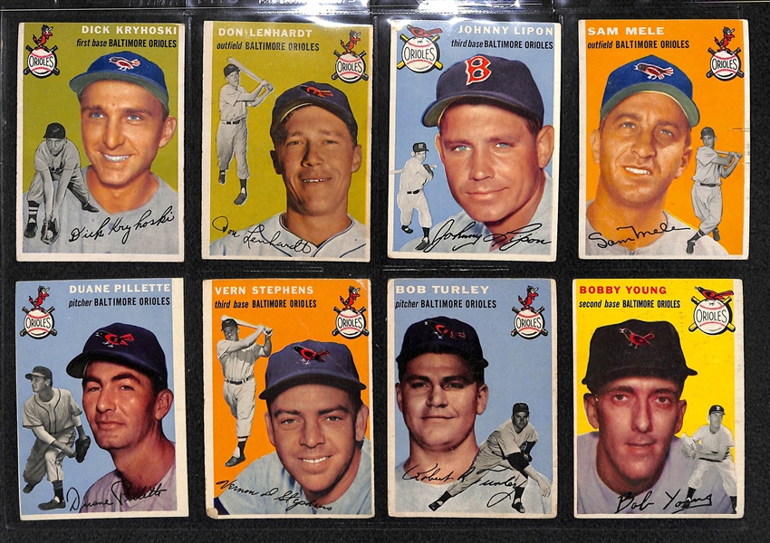 Lot Of 63 1954-56 Baltimore Orioles & Colts Cards